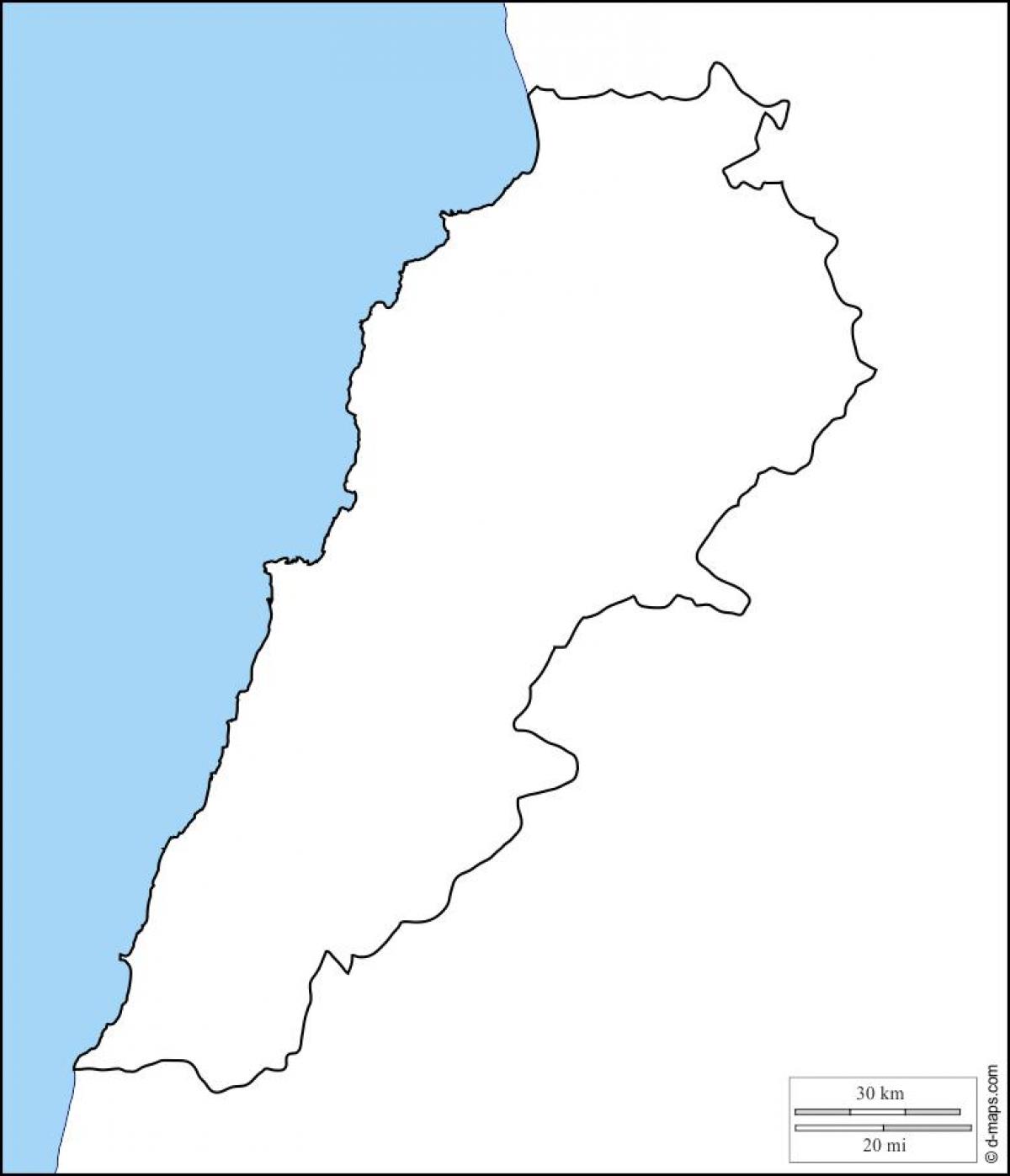 pusta mapa Libanu