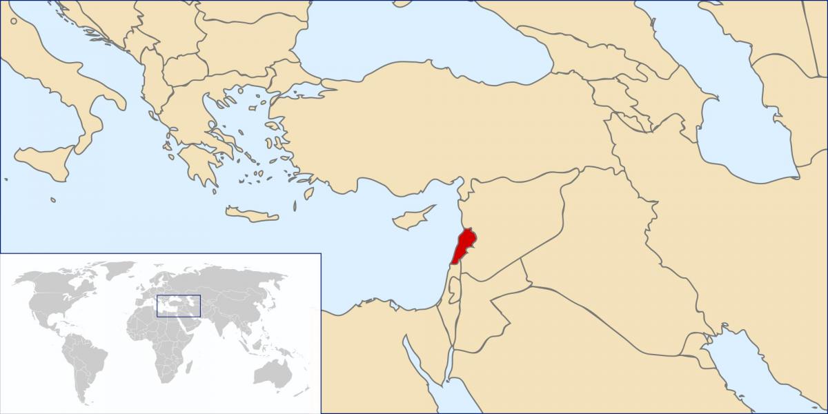 mapa Libanu świecie 