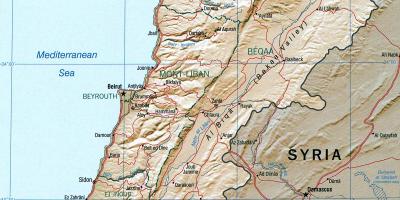 Mapa Libanu geografii